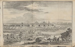 Astrachaň z: Tři pozoruhodné cesty, 1675 od Jan Jansz. Struys