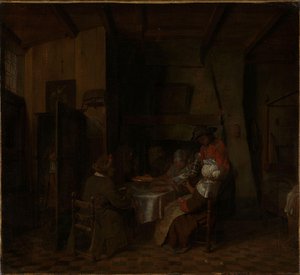 Rodinné jídlo v selské chalupě od Jan Josef Horemans the elder
