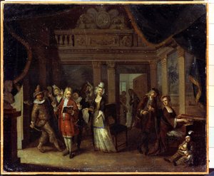 Soukromý koncert. Domácí koncert. Obraz Jana Josefa Horemans starší aneb starší (1682-1759). Vlámské umění, rokokový styl. Olej na plátně. Státní muzeum historie a umění, Serpukhov (Serpukhov), Rusko.