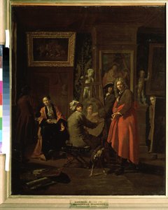 ""The Painter Studio"" (The Painter Studio) Obraz Jana Josepha Horemanse staršího (1682-1759) 1725-1730 Puškinovo muzeum Moskva