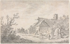 Krajina s chaloupkou a postavami, 1653.