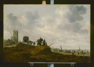 Starý kostel v Egmond Aan Zee (olej na dřevě) od Jan Josephsz van Goyen
