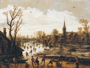 The Skaters od Jana van Goyena (1596-1656) od Jan Josephsz van Goyen