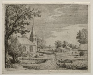 Vesnický kostel. od Jan Josephsz van Goyen