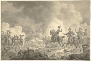 Korunní princ Willem Frederik George Lodewijk v bitvě u Waterloo a Fleurus od Jan Kamphuijsen (signed by artist)
