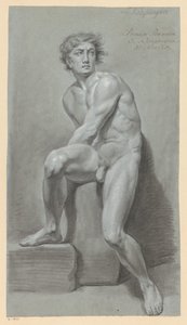 Sedící mužský akt, při pohledu zepředu (1. cena 1791) od Jan Kamphuijsen