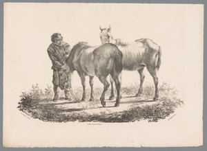 Muž a dva koně Beesten Studien od J. Kobella podle Paula Pottera Nr. 1 (název série) od Jan Kobell (III)