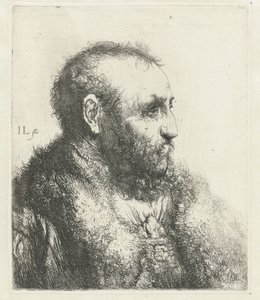 Busta starého muže s kožichem od Jan Lievens