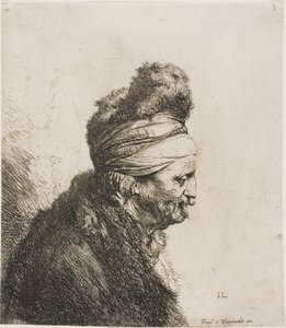 Busta orientálního muže, otočená doprava od Jan Lievens