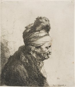 Busta orientálního muže, otočená doprava od Jan Lievens