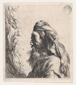 Muž v turbanu obrácený doleva od Jan Lievens