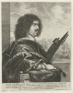 Portrét skladatele a loutnisty Jacquese Gaultiera, 1631-1635 od Jan Lievens