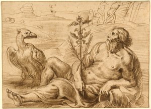 Řeka Bůh s orlem od Jan Lievens