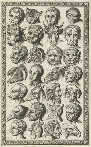 28 hlav lidí a zvířat (28 koppen van mensen en dieren). 1682 od Jan Luyken