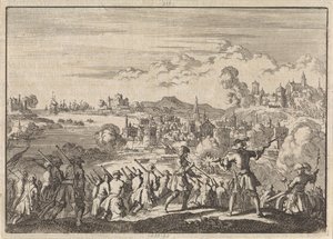 Francouzi dobyli pod Pointis Carthagena v Jižní Americe, 1697 od Jan Luyken