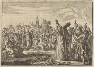 Polský sněm, ve kterém je August II Silný jednou stranou prohlášen králem a druhou Francouzem Ludvík Bourbon-Conti, 1697 od Jan Luyken