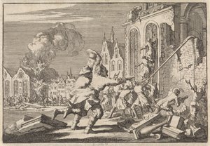 Zničení katolických kaplí v Londýně, 1688 od Jan Luyken