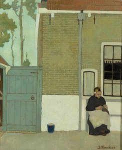Žena před jejím domem od Jan Mankes