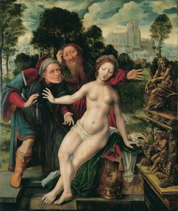 Susannah a starší od Jan Massys or Metsys