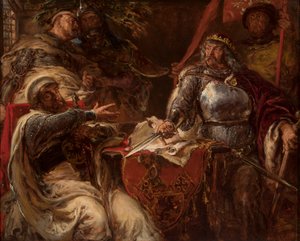 Král Vladislav Lokýtek přerušuje jednání s Řádem německých rytířů od Jan Matejko