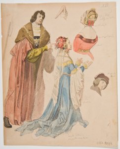 Studien von Figuren aus den Altarbildern von Hans Süß von Kulmbach od Jan Matejko
