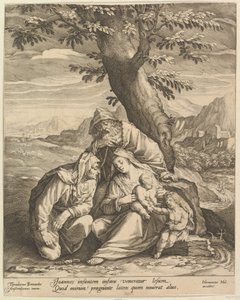 Svatá rodina se sv. Alžbětou a svatým Janem Křtitelem, 1588. od Jan Muller