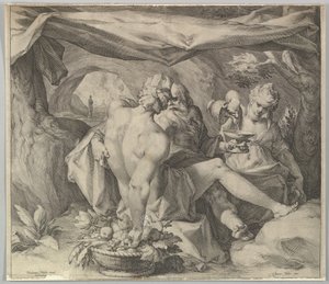 Lot a jeho dcery, ca. 1630. od Jan Muller