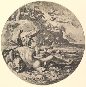 The Fifth Day Dies V, ze série Stvoření světa, ca. 1597.