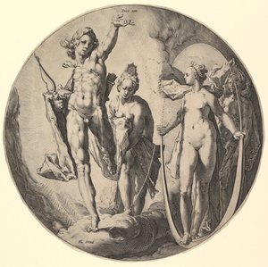 Čtvrtý den umírá IV, ze série Stvoření světa, ca. 1596. od Jan Muller