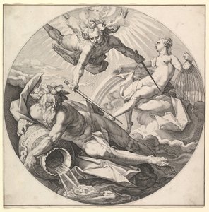 Druhý den umírá II, ze série Stvoření světa, ca. 1594. od Jan Muller