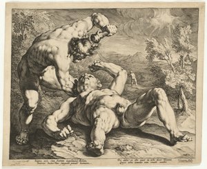 Kain zabil Abela od Jan Muller, after Cornelis Cornelisz van Haarlem