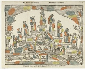 Schody stáří Des Menschen vzestup a pád / Je jeden sladký a druhý se bojí. (název na objektu) od Jan Nieuwenhuyzen