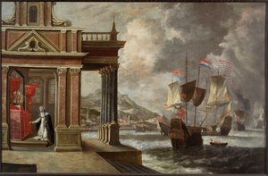 Bitva u Lepanta: Svatá Kateřina z Ricci a nalodění, 1671. od Jan Peeters the Elder