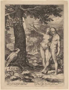 Adam a Eva před stromem poznání od Jan Pietersz Saenredam after Abraham Bloemaert