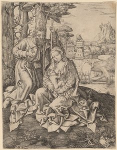 Svatá rodina v krajině od Jan Rombouts the Elder