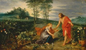 Kristus se zjevuje Máří Magdaléně o velikonočním ránu (Noli me tangere), asi 1626 (olej na dřevě) od Jan & Rubens P.P. (1577 1640) Brueghel