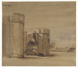 Pohled na hrad Honingen poblíž Rotterdamu od Jan Ruyscher (attributed to)