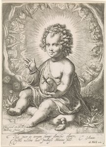 Před Christuskindem als Salvatore od Jan Saenredam (attributed to)