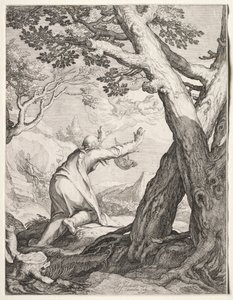 Elizeus a Eliášův Ohnivý vůz, 1604. od Jan Saenredam