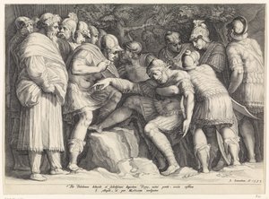 Scipio odnesou z bojiště jeho synové od Jan Saenredam