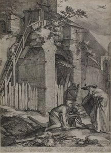Prorok Elie přijíždí do domu Sareptas" vdova, 1604 od Jan Saenredam