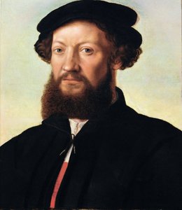 Portrét muže - Jan Sanders van Hemessen (asi 1500-asi 1566). Olej na dřevě, cca 1555. Rozměr : 47x39 cm. Uměleckohistorické muzeum, Vienne