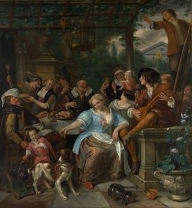 Veselá společnost na terase, ca. 1670. od Jan Havickszoon Steen