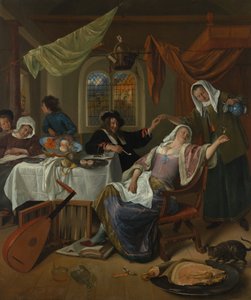 Rozpuštěná domácnost, ca. 1663-64. od Jan Havickszoon Steen