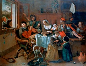 Veselá rodina, 1668 od Jan Havickszoon Steen