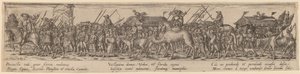 Armádní vlak a smrt od Jan Theodor de Bry after Erhard Schön