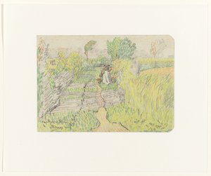 Selka s jhem s kbelíky mléka na ramenou, procházka kukuřičným polem od Jan Toorop