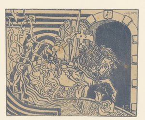 Obálka katalogu s rytířem na koni od Jan Toorop