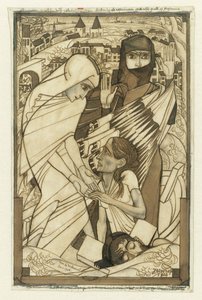 Symbolicky prezentována úleva při povodni 1926 od Jan Toorop