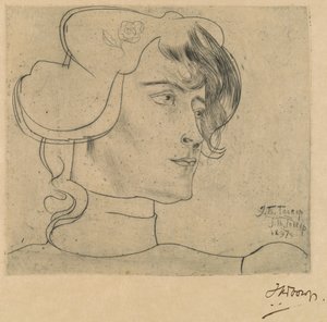 Hlava ženy (Marguérite Adolphine Helfrich) od Jan Toorop